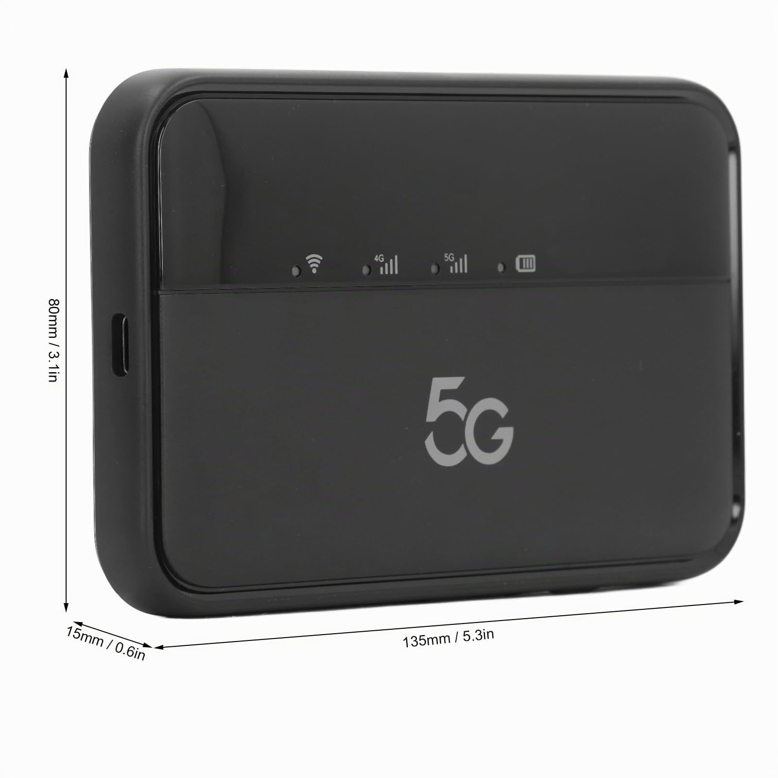 Hotspot Mobile 5G, Portable Double Bande WiFi6 avec 10000mAh, 16 Appareils Connectés, Port USB Type,C et Emplacement Nano SIM