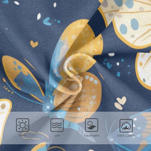 KLL Blue and Yellow Butterflies Little Boys Soft Training Underwear Breathable Children Panties3