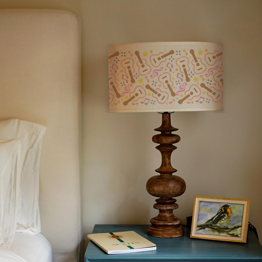 FINGERINSPIRE 4 Styles Vintage Music Elements Stencils with a Brush 5.9x5.9Inch Guitar Pattern Stencils PET Musical Notes Painting Stencil Cassette Tape Stencil Music Themes Template for Wood Wall