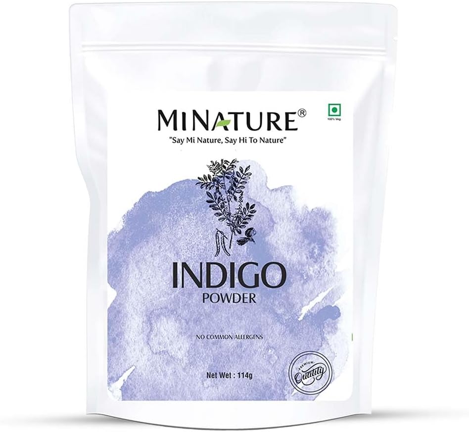Natural Indigo Powder - 114g (4 oz) -Indigofera Tinctoria, Rajasthani Indigo Powder for hair dye, Natural hair color by mi nature