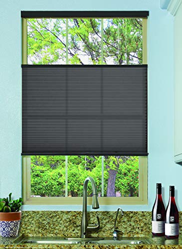 BlindsAvenue Cordless Top Down Bottom Up Cellular Honeycomb Shade, 9/16" Single Cell, Light Filtering, Anthracite, Size: 41" W x 72" H