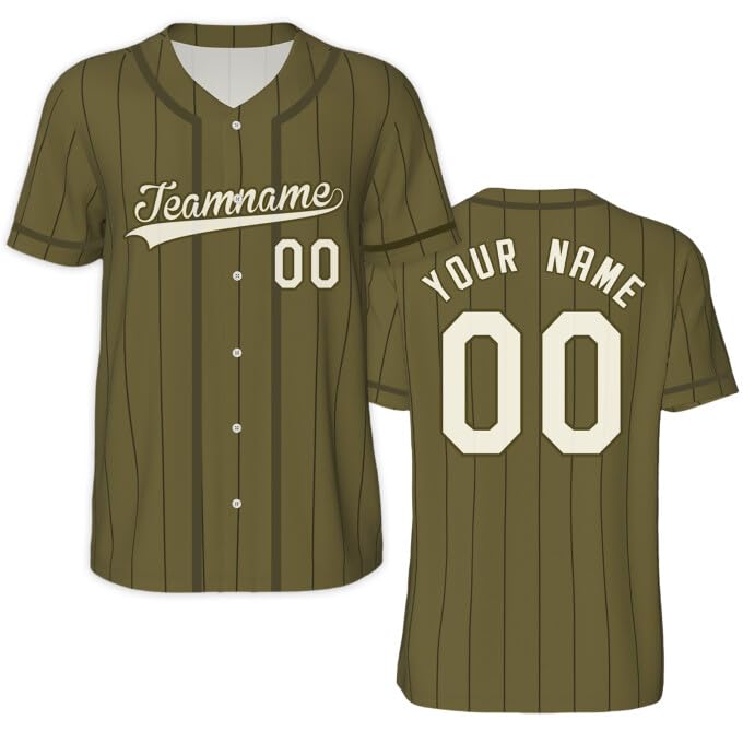 WERWAES Custom Baseball Jersey Personalized Name Number Team Button Down Short Sleeve Shirts for Man Women