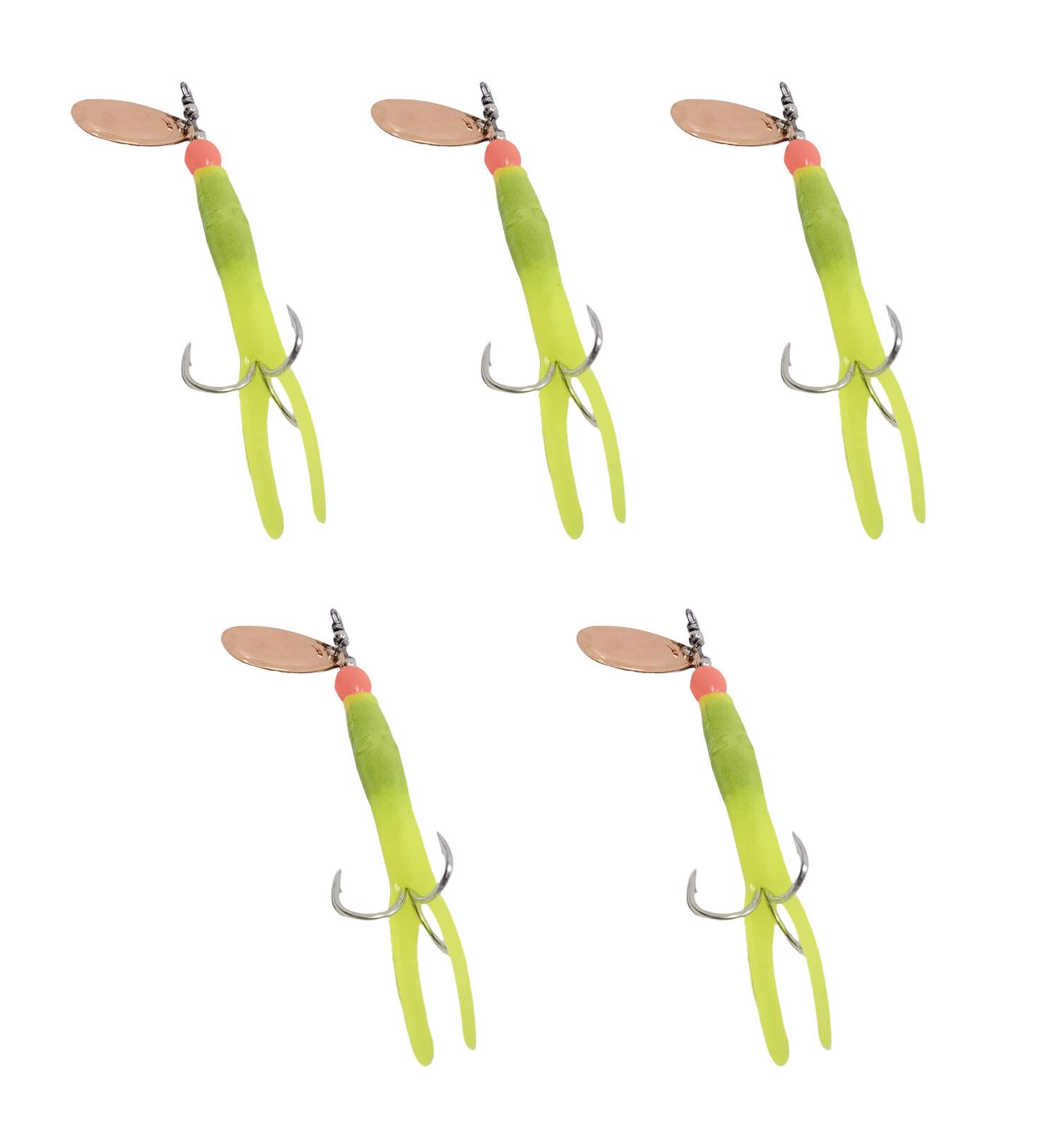 5 Pack Salmon Spinner Lure Flying C Red Yellow Black 15 g 20 Gram Cooper Spoon Lures Bass Pike Red Yellow Black Copper Rubber Brass Spoon Sea Trout Bullet Prawn Imitation Bait