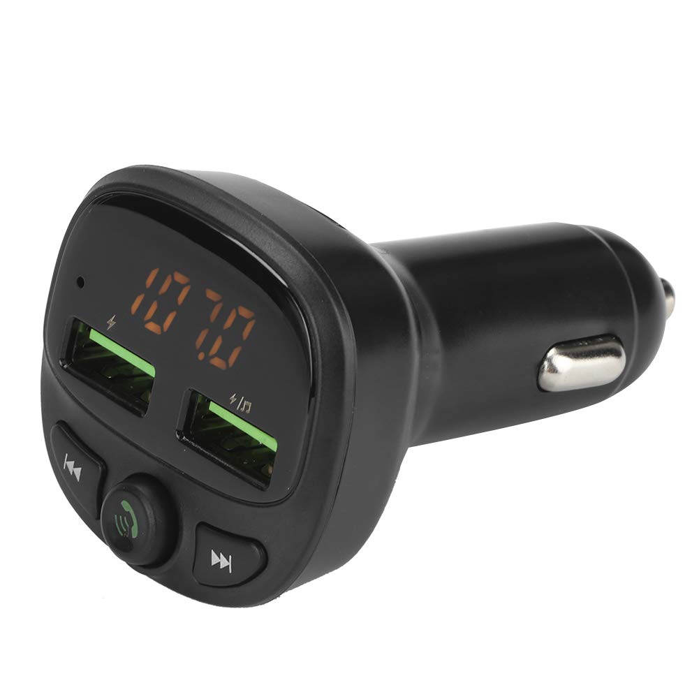 Transmisor FM Bluetooth V5.0 para coche, adaptador de radio FM Bluetooth inalámbrico con retroiluminación LED, reproductor de música con llamadas manos libres