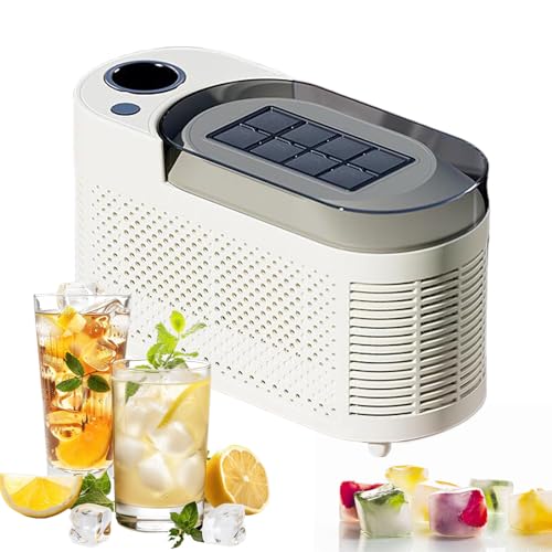 Máquina portátil para fabricar hielo 8 cubos en 10 min beige miniatura 1