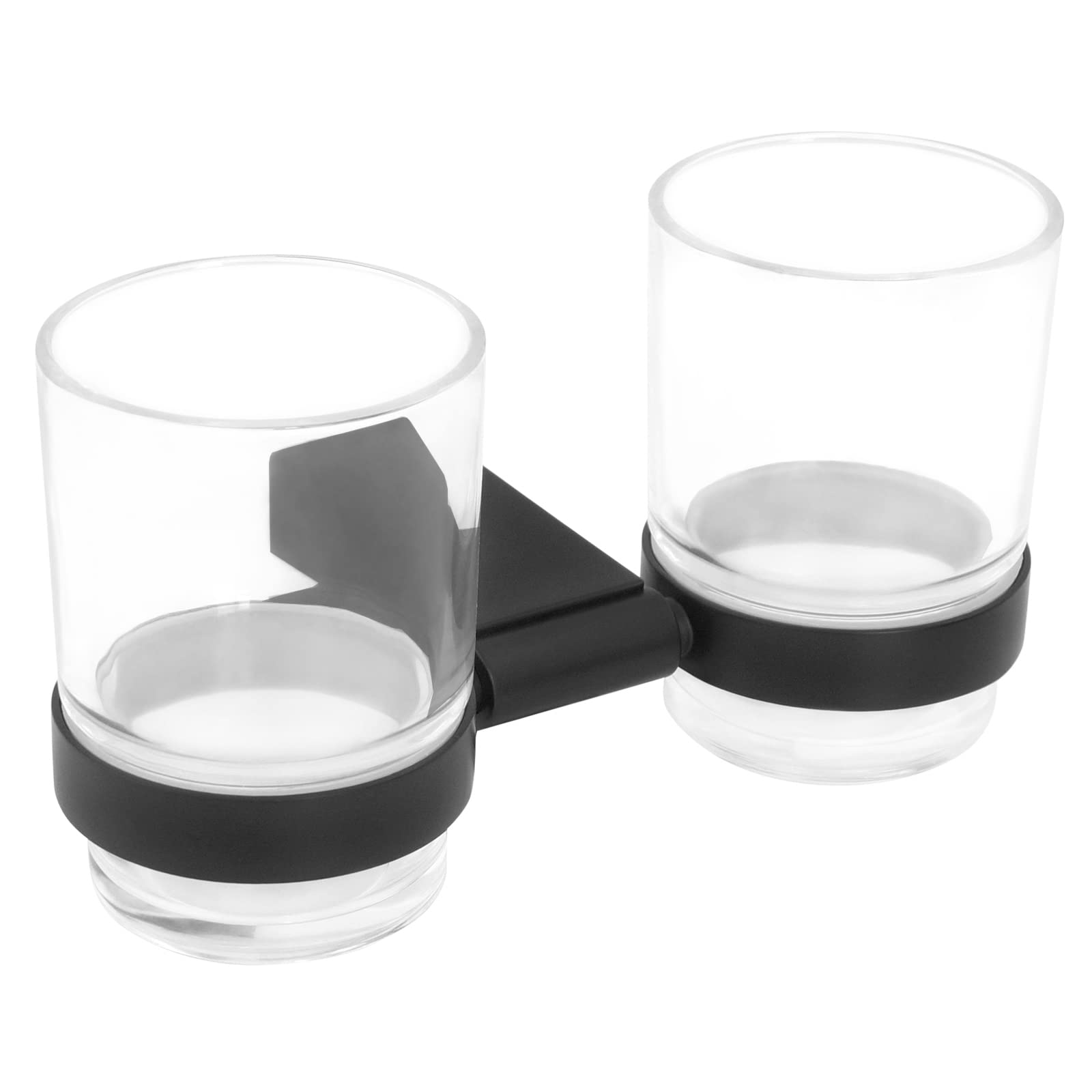 Serie 5PA 2er Zahnputzbecher 0665 schwarz matt Zahnbürstenhalter Wandmontage