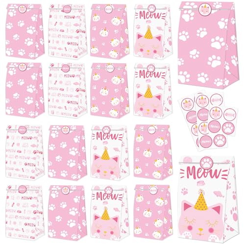 La confezione include: ogni set include 20 sacchetti regalo per animali domestici, completi di 20 adesivi con adorabili elementi di gatto. Questi sacchetti regalo con stampa di zampe di gatto e adesivi sono perfetti per aggiungere un tocco di divertimento felino alle tue bomboniere e decorazioni.