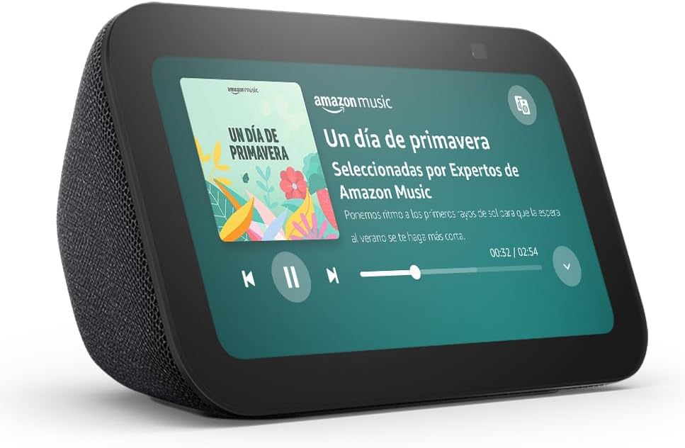 Echo Show 5 (Última generación) | Pantalla táctil inteligente con Alexa diseñada para controlar tus dispositivos de Hogar digital y más | Antracita