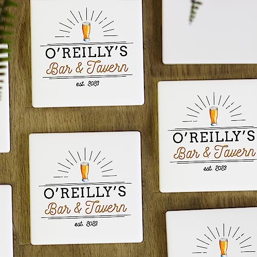 Personalized Man Cave Coasters Room Decor for Men Stone