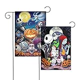 2pcs Classic Horror Movie Halloween Garden Flag Vertical Double Side Printing, Halloween Decorations Yard Outdoor Decoration 12' x 18'