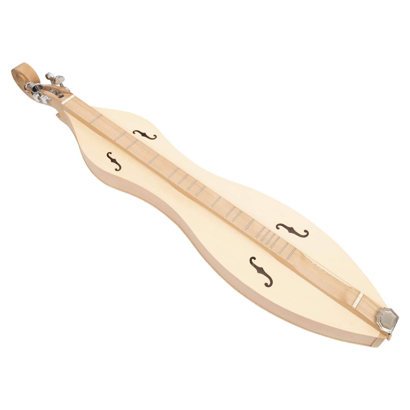 Mountain Dulcimer mit 4 Saiten, F-Loch, Lacewood mit Nickel-Finish