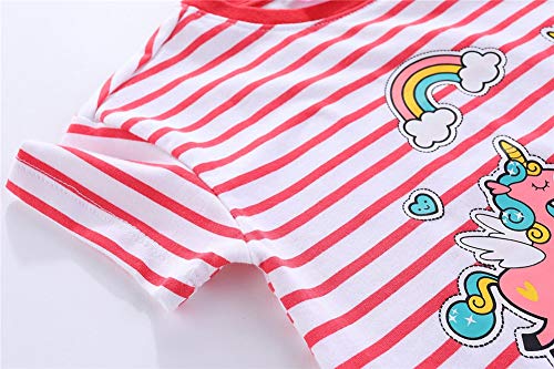 Image of Mud Kingdom T-Shirt for Boys Short Sleeve Plain Cotton Classic Summer Casual Stripe
