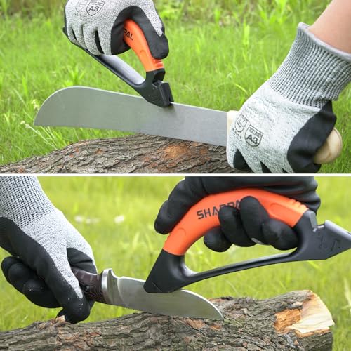 Sharpal 112N 3-in-1 Axt-und Messerschaerfer, Schärfer Für Gartengeräte, Messers, Axt, Machete, Rasenmäher, Schere, Wolframstahl für Grobschliff, Keramik für Feinschliff