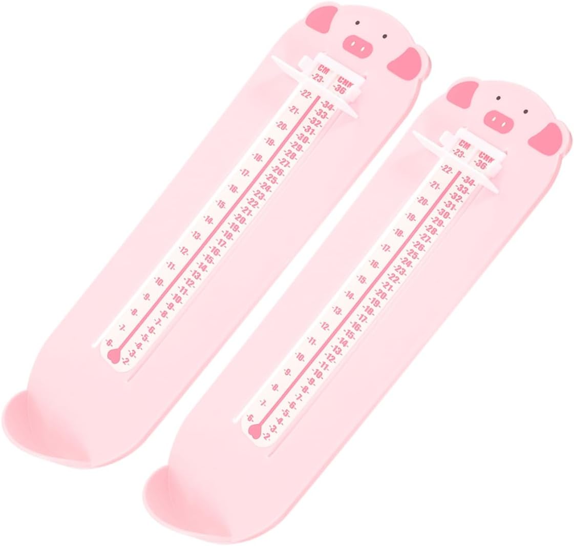 VOSAREA 2pcs Foot Measurement Device with Foot Length Ruler for Shoe Size Measuring at Home 0-8 Years Old Pink