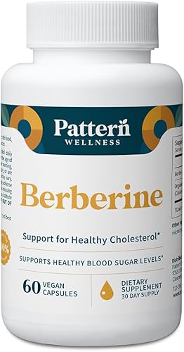 Pattern Wellness Suplemento de berberina con canela de Ceilán orgánica - Soporte antioxidante y metabólico - Bienestar de todo el cuerpo - Sin OMG -