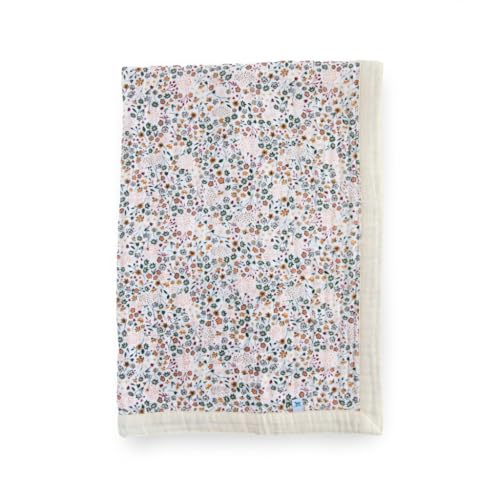 Image of Little Unicorn Newborn Receiving Quilt | Ultra- Soft, Multi-Layered Muslin Fabric | Gift for Newborns & on-The-go (Pressed Petals)