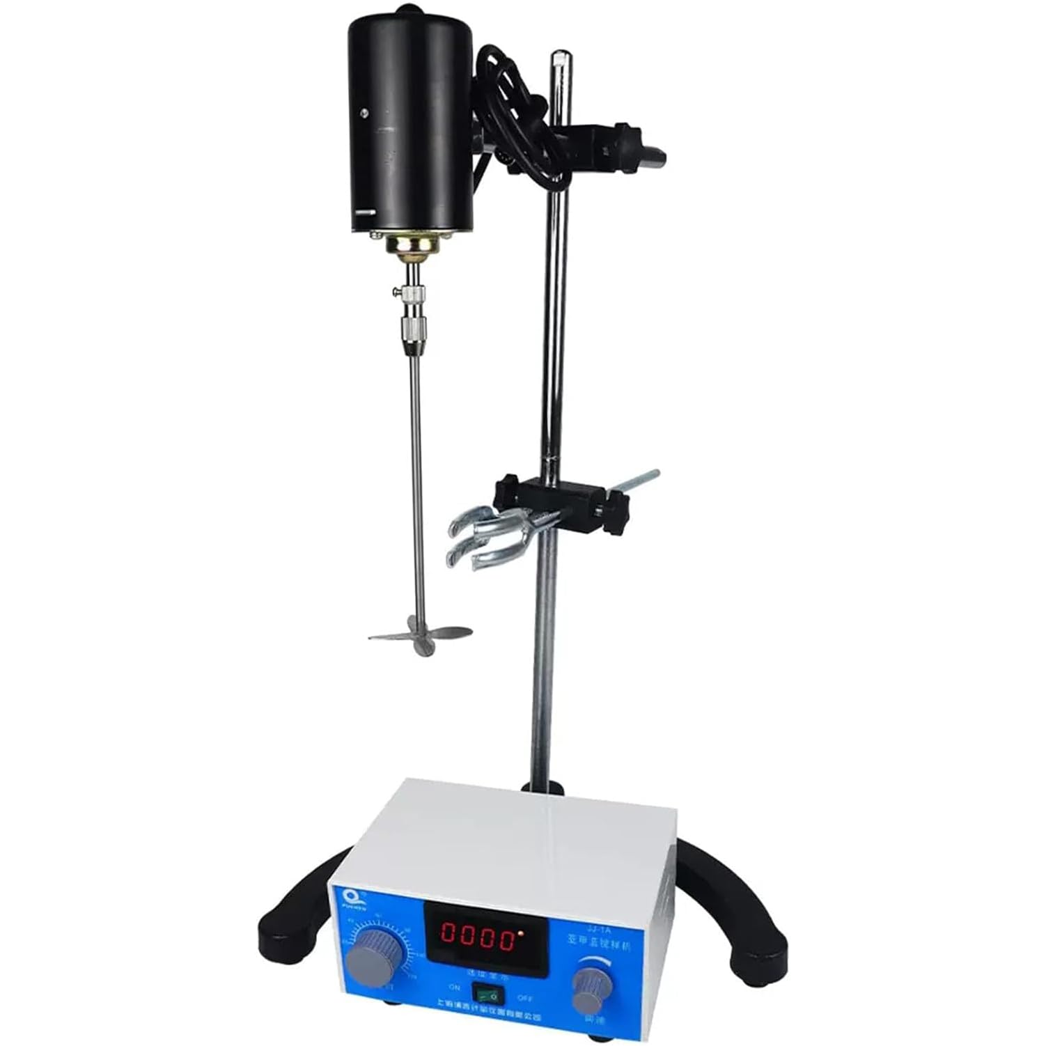 Generico Agitatore da Laboratorio, Motore Brushless da 100 W | Da 0 A 2400 Giri/minuto, Timer Da 0 A 120 Minuti, Per Ricerca Scientifica E Miscelazione Di Fluidi Ad Alta Viscosità