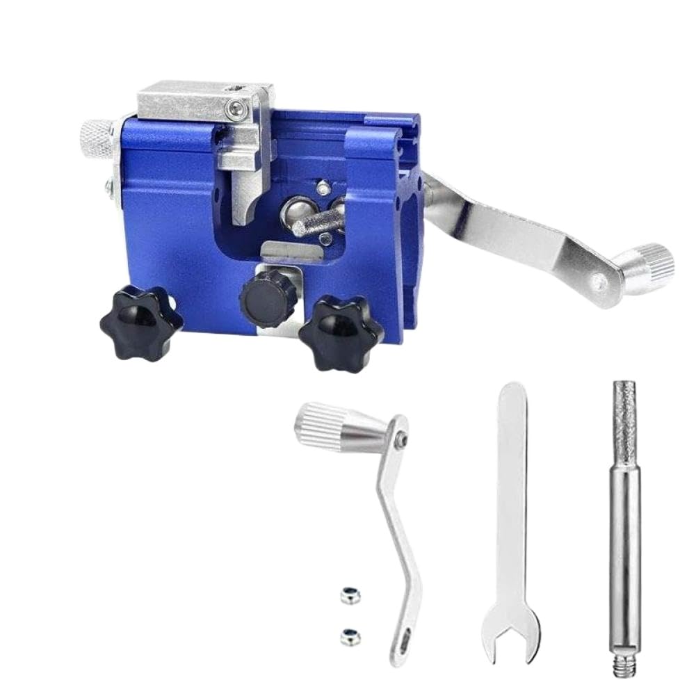 Herramienta de afilado de motosierra manual con 3 varillas de molienda Compatible con sierras eléctricas para carpintería(Blue A)