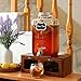 2 Gallon Glass Drink Dispenser - Stainless Steel Leakproof Spigot and Lid, Beverage Glass Drink Dispensers for Parties, Water Beverage Dispenser Liquid Laundry Detergent Dispenser