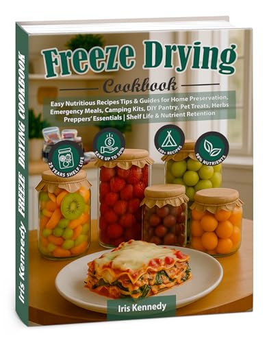Freeze Drying Cookbook: Easy Nutritious Recipes Tips & Guides for Home Preservation, Emergency Meals, Camping Kits, DIY Pantry, Pet Treats, Herbs Preppers' ... | Shelf Life & Nutrient Retention