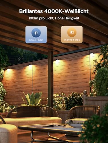 Govee Outdoor Zaun Wandleuchte Außen, RGBWIC Smart IP65 Wasserdicht,12er – Ansicht 3