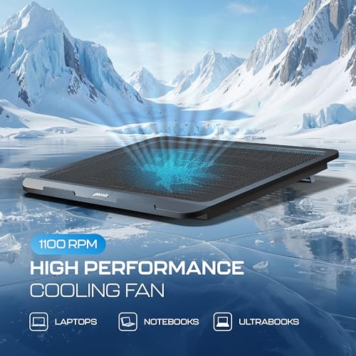 Image of Geonix CoolZ 1Fan Laptop Cooling Pad | Powerful & Quiet Cooling Fan | Universal Support up to 17-Inch Laptops | Optimized Air Circulation | High-Performance Design | 1 Year Warranty (Black & Red)