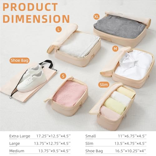 BAGAIL 4 Set/6 Set/8 Set Compression Packing Cubes Travel Accessories Expandable Packing Organizers - Image 3