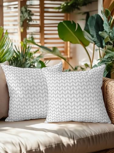 Outdoor Waterproof Throw Pillows Abstract Herringbone Pattern Patio Pillows Pack of 2,Decorative Pillow Covers with Insert,Pillow Cushion Case for...