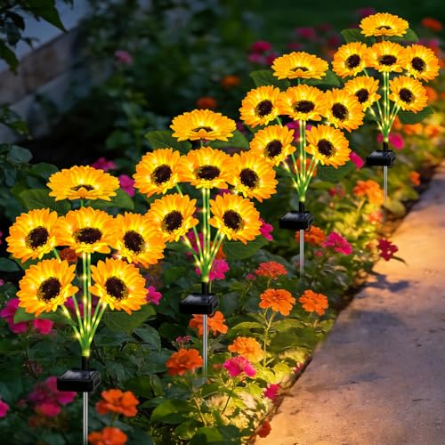 Solar Lights Outdoor Garden Decor,4 Pack with...