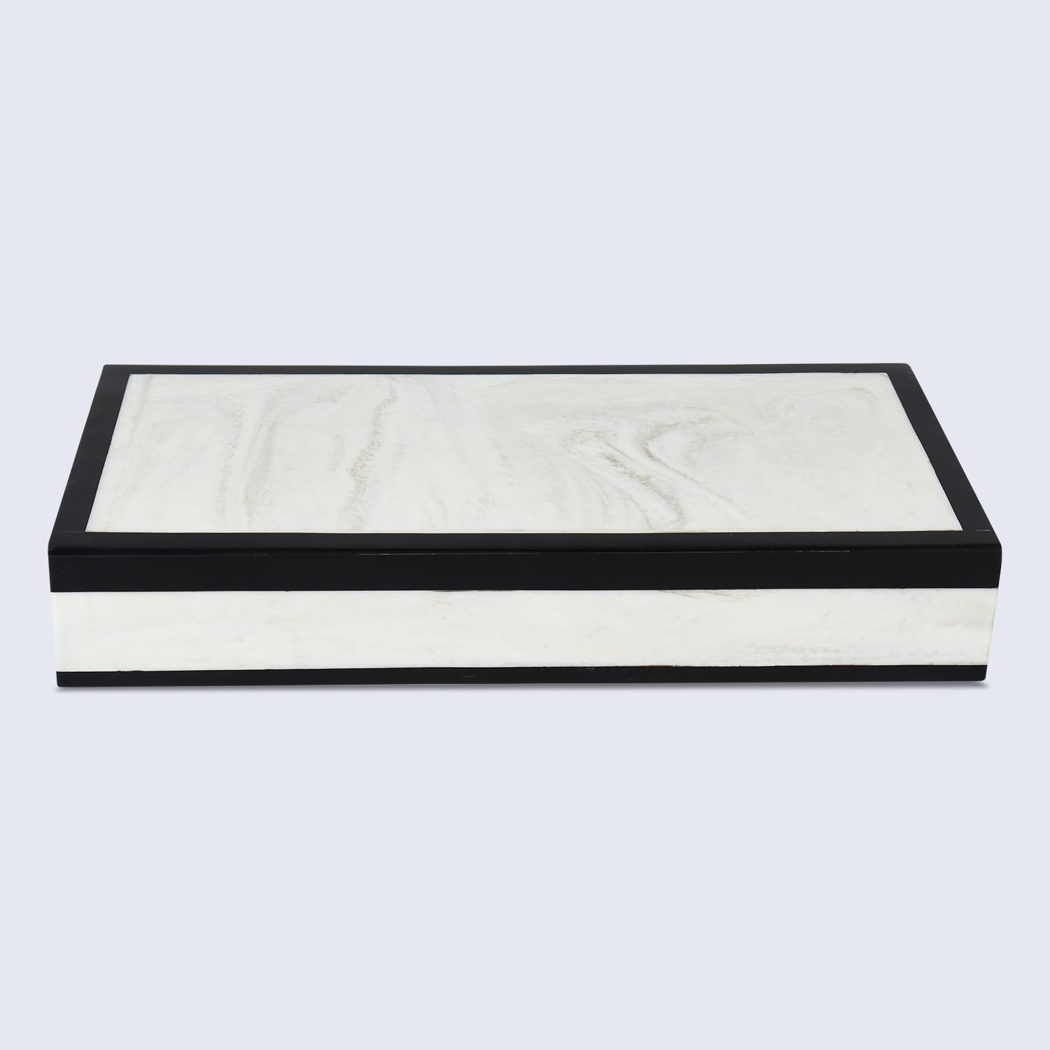 Handicrafts Home Large Decorative Storage Box with Lid, Black White Modern Storage Box - Image 4