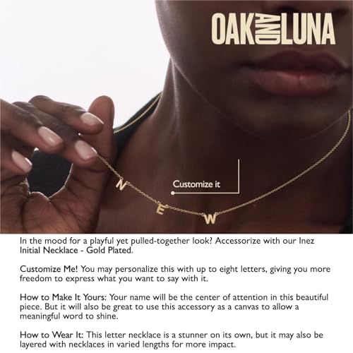 OAK & LUNA - Inez Multi Initial Necklace with Diamond or Gemstone Options - Personalized Letter Necklace - Gift for Mother's Day, Anniversary2