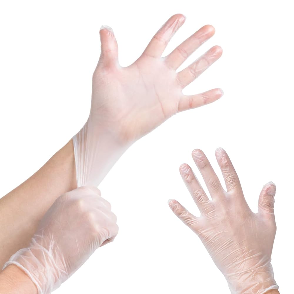 SEZNIK Vinyl Disposable Gloves – Powder-Free, Latex-Free, Clear, Water-Resistant, Ambidextrous, Food-Safe, Small Size (Pack of 100)-image-20