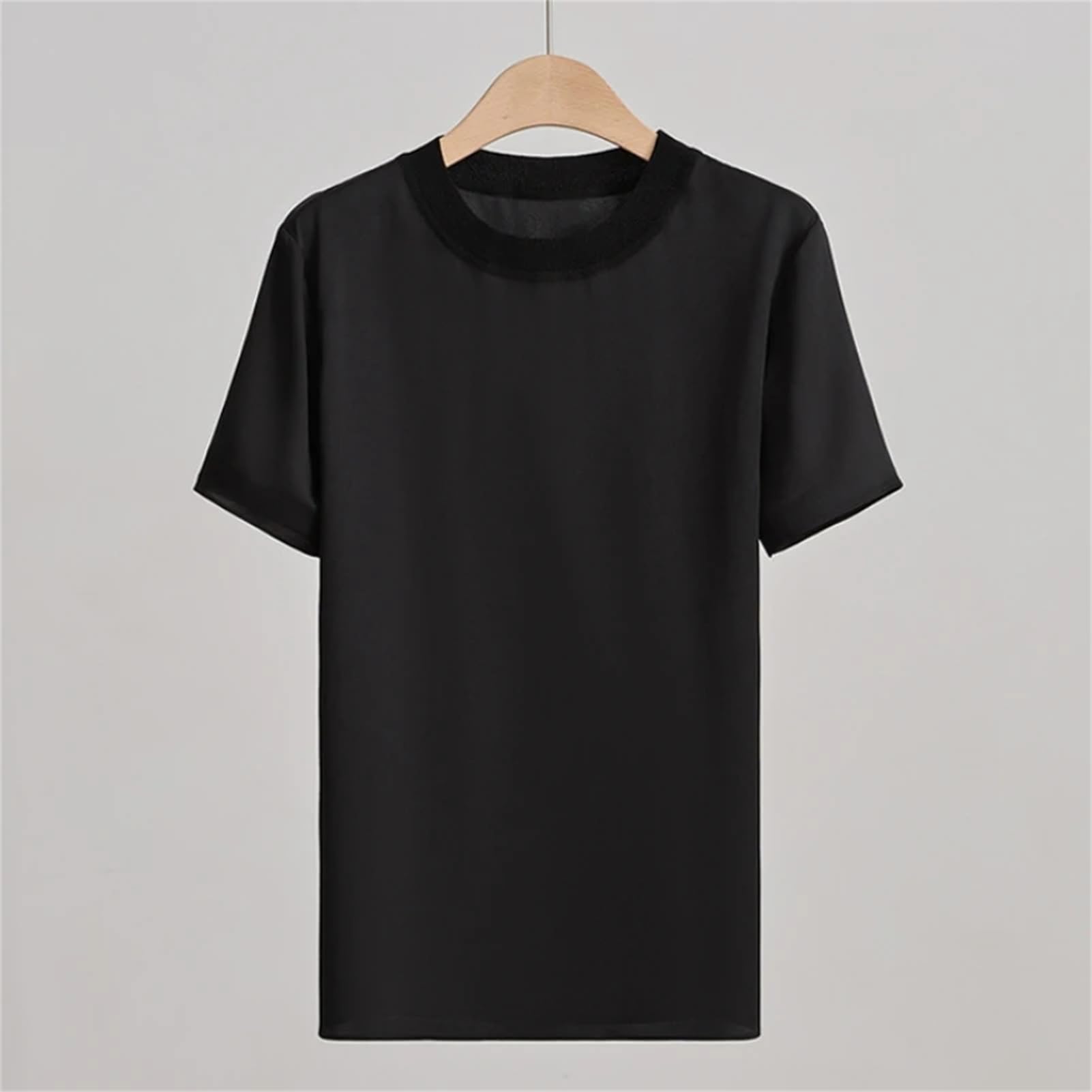 Damen-T-Shirt, Bluse, T-Shirt, Top, kurzärmelig, Seidenhemd