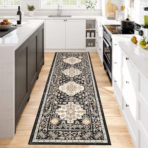 Pauwer Boho Hallway Runner Rug 2x6 Washable Entryway Area Rugs Non Slip Farmhouse Vintage Floor Mat Carpet Runner for Hallways Laundry Room Kitchen Bathroom Bedroom