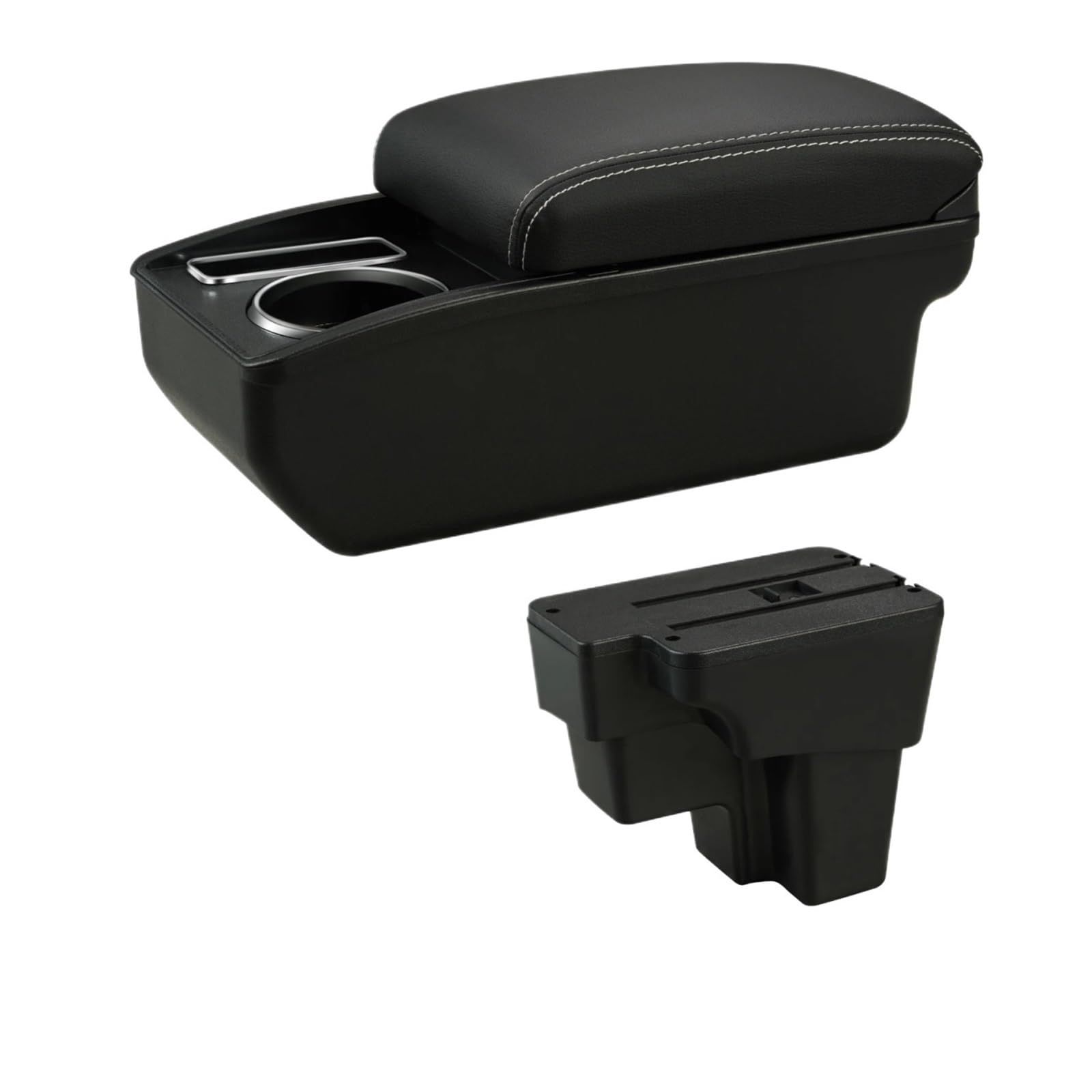 UMDJJU For KIA For RIO 2003-2007 Car Armrest Retrofit Part Storage Box Accessorie Car Centre Console Armrest Box(A3 White Line No USB)