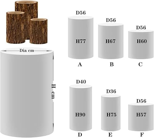 Miniatura 3 de Cubierta de zócalo cilíndrico para bosque de selva, cubierta de pedestal de tocón de madera marrón viejo, baby shower, fiesta de cumpleaños, postre,