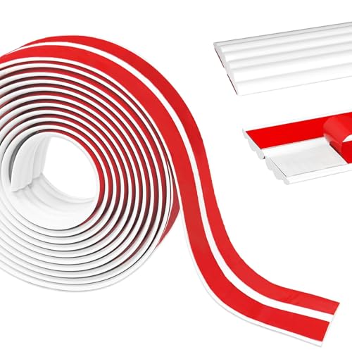 3M*40MM Plinthe Souple Autoadhésive PVC, Revêtements D'angle Autocollant Plinthe Souple Protection D'angle Bordure D’Angle de mur Bande Décorative, pour Carrelage, Bords de Murs, Armoires et DIY