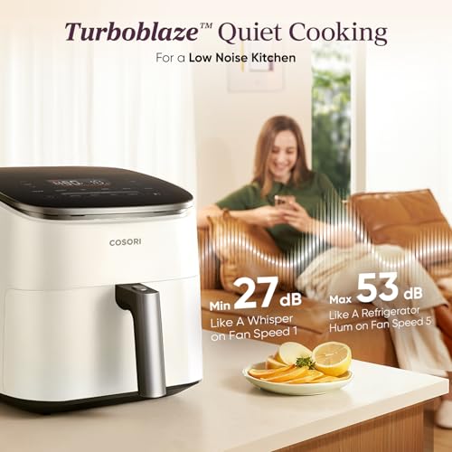 Image of Cosori 9-in-1 TurboBlaze Air Fryer 6 Qt, Smart Control, 90-450F, Shake Reminders, Precise Heating for Even Results, Air Fry, Roast, Bake, Broil, Dry, Frozen, Proof, Reheat, Keep Warm, 120V, Cream