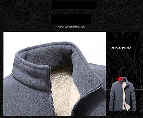 XYJD Thermische jas Dubbelzijdig Fleece Plus Fat Herenjas Vest Sport Jas - Afbeelding 8