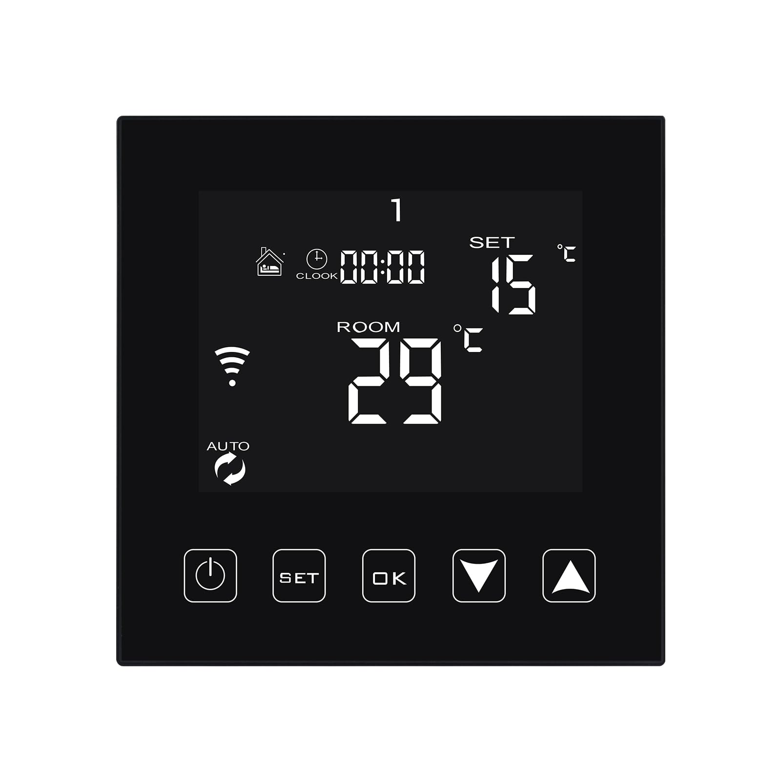 KETOTEK KETOTEK Intelligent Thermostat WiFi Connecté pour Chaudiere 3A Compatible avec Alexa, Thermostat Connecté Chaudiere Gaz avec Contact Sec Encastrable, Télécommande de Tuya/Smart Life APP, Noir