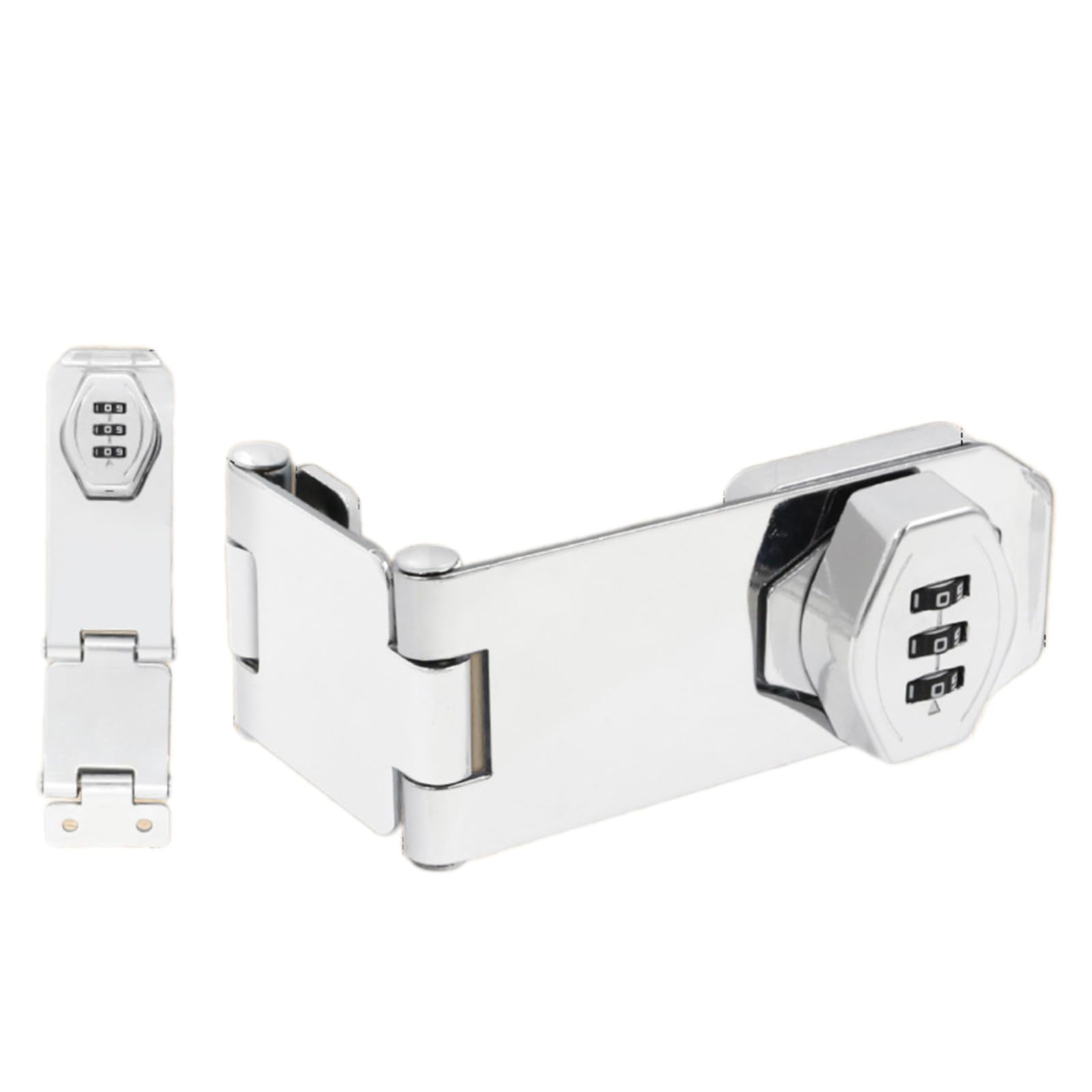 Msioytog 4 Inch Bright Double Stylish Without Combination Easy Installion Accessory For Cabinet Door With Twist Knob Hasp Latches Designs High Strength Alloy