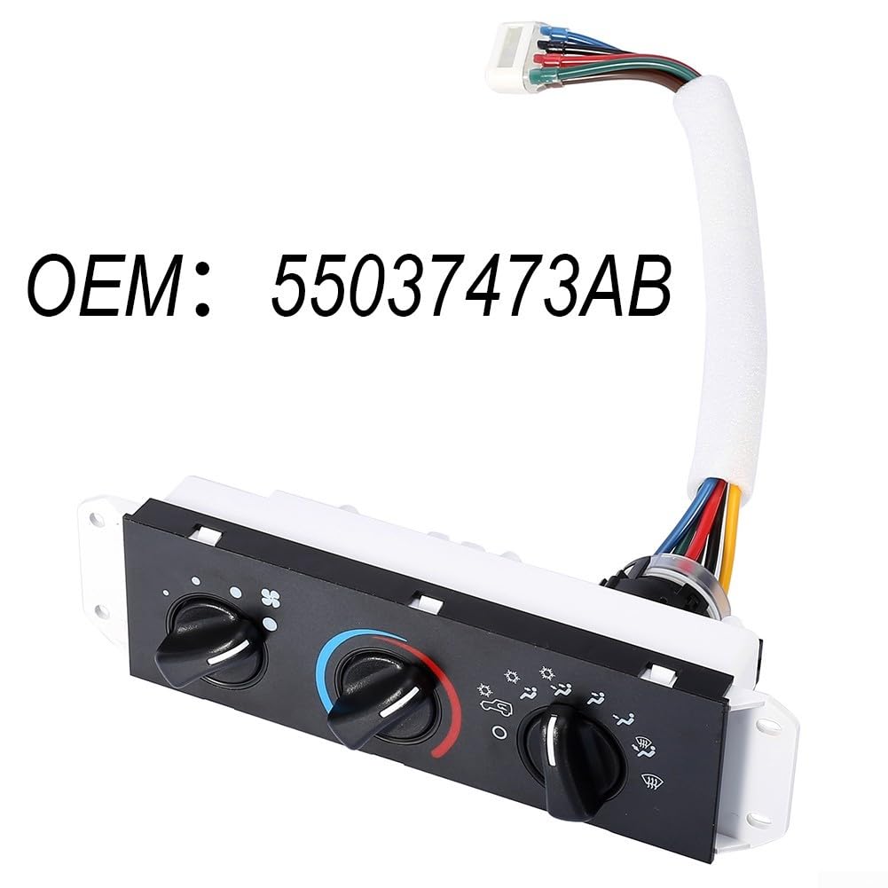 Interruttore del pannello di controllo del riscaldatore A/C compatibile con Jeep per Wrangler TJ 1999-2004, OE: 55037473AB, 55037473AB, 55037473AA, 55037612AA, 55056558AA, 55056559AA