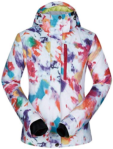 Veste de ski imperméable femme costume de snowboard veste hiver multicolore