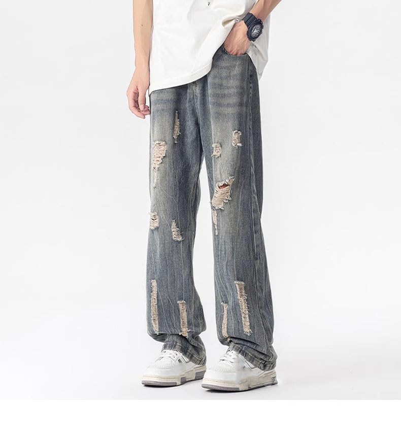 Men's American Vintage Jeans Summer Straight Loose Wide-Leg Casual Pants4