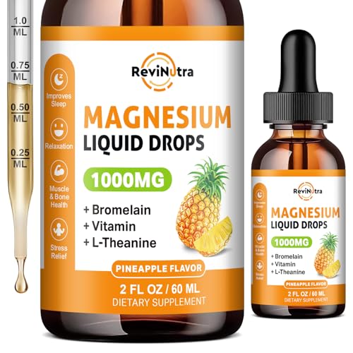 Magnesium Glycinate Liquid Drops, 1000mg of Liquid Magnesium Complex Supplement