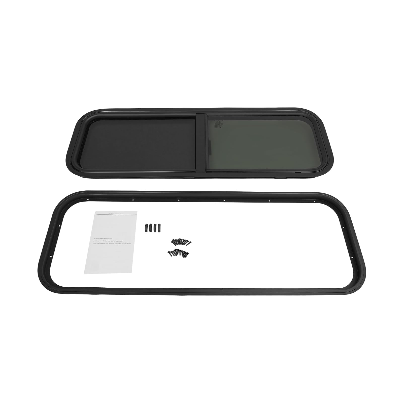Fenêtre latérale teintée pour caravane - Protection contre les insectes - 900 x 300 mm - Fenêtre basculante à fermeture éclair - Pour camping-car, caravane