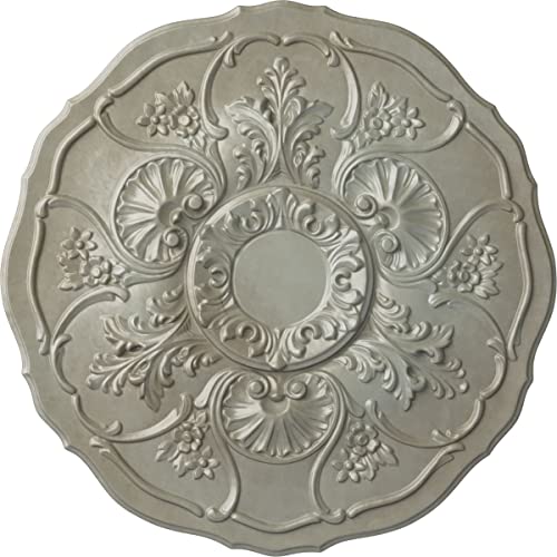 Image of Ekena Millwork CM22CNFLS 22 OD x 1 1 /2 P Cornelia Ceiling Medallion (fits Canopies up to 4 inch), Hand-Painted, Flash Gold