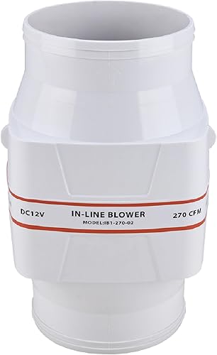 Miniatura 9 de NovelBee Marine - Soplador eléctrico de 12 V de 4 pulgadas en línea, soplador en línea de barco de 270 CFM con ventilador de seis aspas