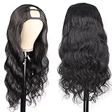 YAVVE U Part Human Hair Wig Upart Human Hair Wig Human Hair Wigs For Women V Part Wig Human Hair 100% Virgin Body Wave U Part Wigs Human Hair 150% Density Natural Black Color (18inch, U Part Wig)