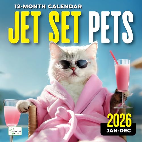 2026 Wall Calendar Funny Cat Funny Dog Wall Calendar 12 Month Planner Kids Calendar Large Hanging Family Calendar 2026 for Home Office & Desk Cute Pet Gag Gift 11.75 x 11.75 (JET SET PETS)